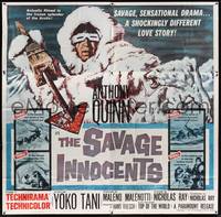 1a308 SAVAGE INNOCENTS 6sh '61 Nicholas Ray, great art of Eskimo Anthony Quinn & polar bear!