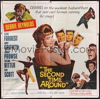 1a309 SECOND TIME AROUND 6sh '61 Debbie Reynolds with gun & naked in wash tub holding photos!