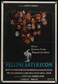 1a087 FELLINI SATYRICON Argentinean '70 Federico's Italian cult classic, cool cast montage!
