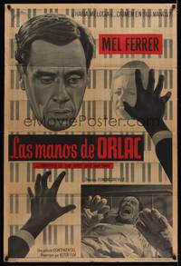 1a090 HANDS OF ORLAC Argentinean '64 pianist Mel Ferrer is given the hands of a murderer!