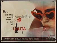 1a001 LOLITA British quad '62 Stanley Kubrick, sexy Sue Lyon with heart sunglasses & lollipop!