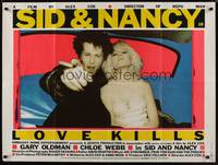 1a032 SID & NANCY British quad '86 Gary Oldman & Chloe Webb, punk rock classic directed by Alex Cox