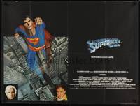1a034 SUPERMAN British quad '78 comic book hero Christopher Reeve, Gene Hackman, Brando