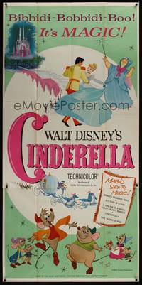 1b036 CINDERELLA 3sh R65 Walt Disney classic romantic musical fantasy cartoon!