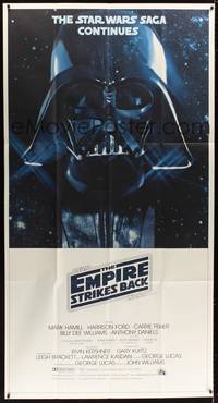 1b040 EMPIRE STRIKES BACK 3sh '80 George Lucas sci-fi classic, cool artwork of Darth Vader!