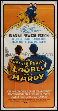 1b045 FURTHER PERILS OF LAUREL & HARDY 3sh '67 great image of Stan & Ollie riding lion!