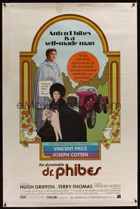 1b225 ABOMINABLE DR. PHIBES 40x60 '71 Vincent Price, love means never having to say you're ugly!