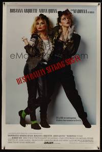 1b249 DESPERATELY SEEKING SUSAN 40x60 '85 Madonna & Rosanna Arquette are mistaken for each other!