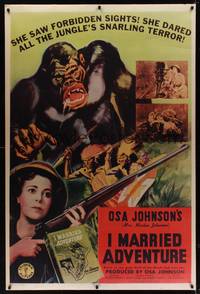 1b273 I MARRIED ADVENTURE 40x60 '40 Osa Johnson finds cannibals in Africa!