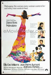 1b284 MAHOGANY 40x60 '75 cool colorful artwork of Diana Ross, Billy Dee Williams