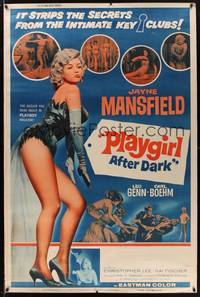 1b296 PLAYGIRL AFTER DARK 40x60 '62 great full-length image of sexy Jayne Mansfield!