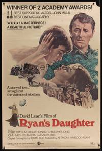 1b305 RYAN'S DAUGHTER 40x60 '70 David Lean, art of Sarah Miles & Robert Mitchum!