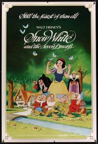 1b309 SNOW WHITE & THE SEVEN DWARFS 40x60 R83 Walt Disney animated fantasy classic, great art!