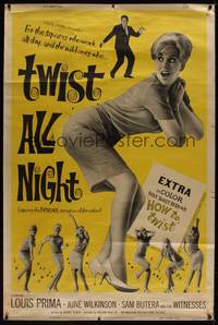 1b322 TWIST ALL NIGHT 40x60 '62 Louis Prima, great images of sexy dancing June Wilkinson!