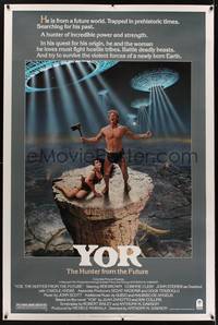 1b338 YOR, THE HUNTER FROM THE FUTURE 40x60 '83 Margheriti's Il mondo di Yor, wild sci-fi art!