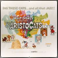 1b072 ARISTOCATS 6sh '71 Walt Disney feline jazz musical cartoon, great colorful image!