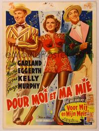 1b123 FOR ME & MY GAL Belgian '40s Judy Garland, Gene Kelly, cool Broadway design!