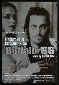 1b214 BUFFALO '66 1sh '98 Christina Ricci & Vincent Gallo sitting in bowling alley!