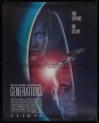1b388 STAR TREK: GENERATIONS DS bus stop '94 Patrick Stewart, William Shatner, cool sci-fi art!