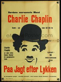 1b122 PAA JAGT EFTER LYKKEN Danish 1930s great different art of Charlie Chaplin as the Tramp