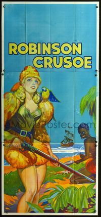 1b103 ROBINSON CRUSOE stage play English 3sh '30s sexy close up of female hero by Friday & ship!