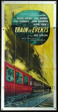 1b114 TRAIN OF EVENTS English 3sh '49 stone litho of passengers on railroad train about to crash!