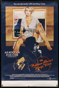 1b096 POSTMAN ALWAYS RINGS TWICE English 40x60 '81 different art of Jack Nicholson & Jessica Lange