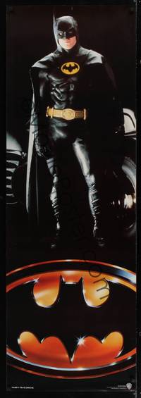 1b092 BATMAN English door panel '89 really cool image of Michael Keaton in title role, Tim Burton!