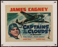 1b168 CAPTAINS OF THE CLOUDS style A 1/2sh '42 pilot James Cagney, cool art of World War II plane!