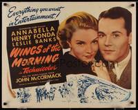 1b183 WINGS OF THE MORNING 1/2sh R46 Henry Fonda, Annabella + cool horse racing artwork!