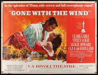 1b372 GONE WITH THE WIND subway poster R68 Clark Gable, Vivien Leigh, all-time classic!