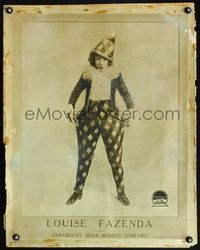 1b185 LOUISE FAZENDA jumbo WC '30s wacky portrait of Fazenda in clown outfit!