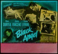 1c084 BLACK ANGEL glass slide '46 tough guy Dan Duryea, sexy June Vincent, Peter Lorre with gun!
