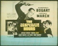 1c090 DESPERATE HOURS glass slide '55 Humphrey Bogart attacks Fredric March from behind, Wyler