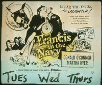 1c092 FRANCIS IN THE NAVY glass slide '55 sailor Donald O'Connor & Martha Hyer + talking mule!
