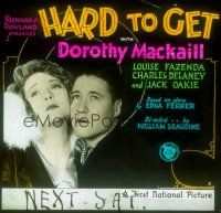 1c093 HARD TO GET glass slide '29 Dorothy Mackaill & rich Jack Oakie, from Edna Ferber story!