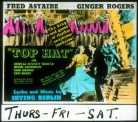 1c119 TOP HAT glass slide '35 Fred Astaire & Ginger Rogers are the king and queen of rhythm!