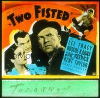 1c122 TWO FISTED glass slide '35 boxer Roscoe Karns & manager Lee Tracy work as servants!