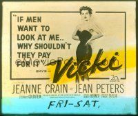 1c125 VICKI glass slide '53 sexy bad girl Jean Peters makes men pay to look at her!