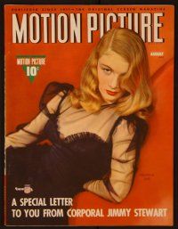 1c041 MOTION PICTURE magazine August 1941, Veronica Lake in sexy dress with peekaboo hair!