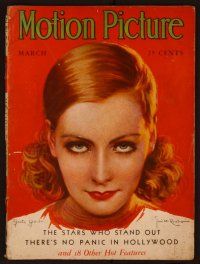 1c036 MOTION PICTURE magazine March 1931, wonderful art of Greta Garbo by Jose M. Recoder!