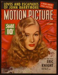 1c043 MOTION PICTURE magazine September 1942, close up of sexy Veronica Lake with peekaboo hair!