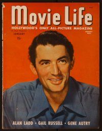 1c074 MOVIE LIFE magazine January 1947, Gregory Peck from The Yearling by Clarence Sinclair Bull!