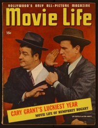 1c073 MOVIE LIFE magazine June 1943, wacky portrait of Bud Abbott & Lou Costello by Cosmo-Sileo!