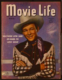 1c075 MOVIE LIFE magazine March 1947, portrait of cowboy Roy Rogers by Roman Freulich!