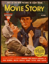1c066 MOVIE STORY magazine December 1939, Claudette Colbert & Henry Fonda in Drums Along the Mohawk
