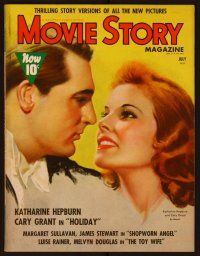 1c064 MOVIE STORY magazine July 1938, Katharine Hepburn & Cary Grant from Holiday by Mozert!
