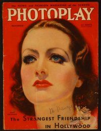 1c024 PHOTOPLAY magazine November 1932, close art portrait of Joan Crawford by Earl Christy!