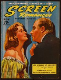 1c054 SCREEN ROMANCES magazine December 1939, art of Greta Garbo & Melvyn Douglas from Ninotchka!