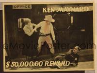 1d147 $50,000 REWARD LC '24 Esther Ralston stops Ken Maynard from beating bad guy on ground!